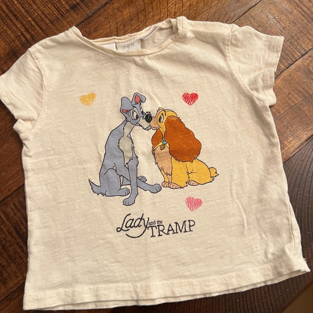Zara x Disney lady and the tramp tee shirt